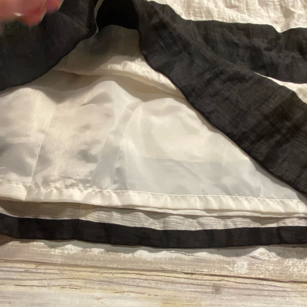 Black and White Striped Loft Skirt Linen Blend Sz 14 - Picture 7 of 7